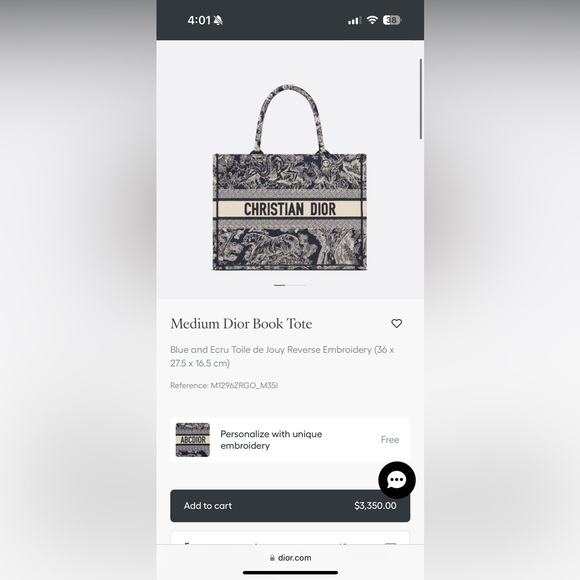 Christian Dior Medium Book Tote BRAND NEW AUTHENTIC - Picture 2 of 5